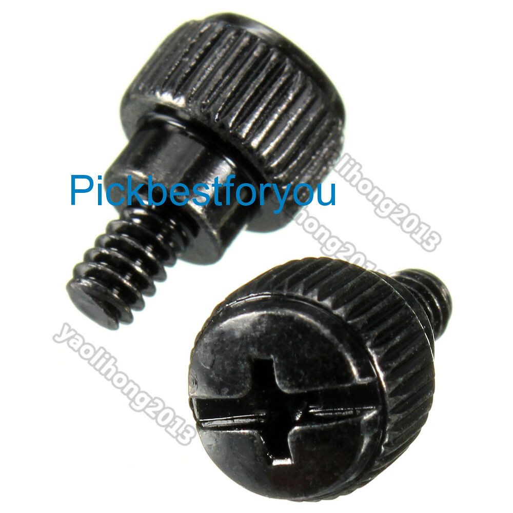 10pcs Computer Desktop PC Case Thumb Screws Black Metal Size 6/32 Thread