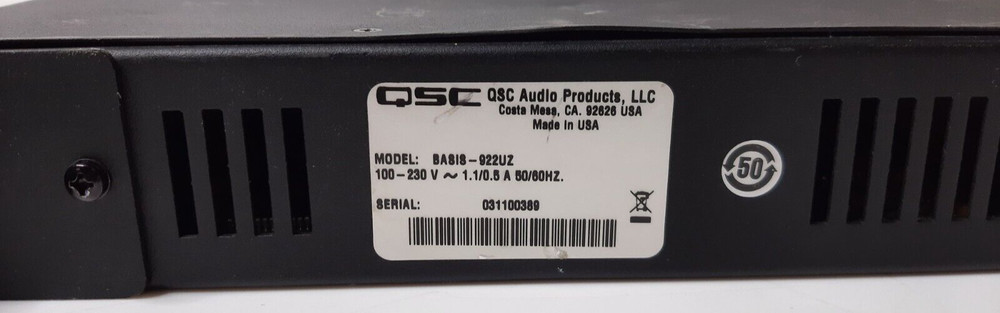 QSC Basis 922uz BASIS-922UZ Amplifier/Loudspeaker Control Processor