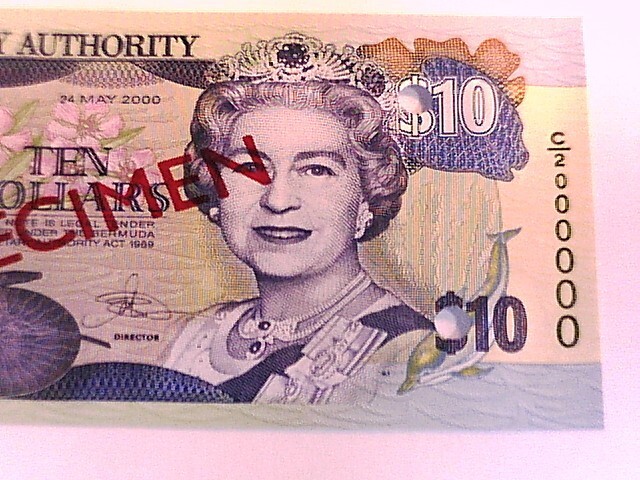 Bermuda 2000 Ten Dollar SPECIMEN note Choice Crisp Uncirculated.