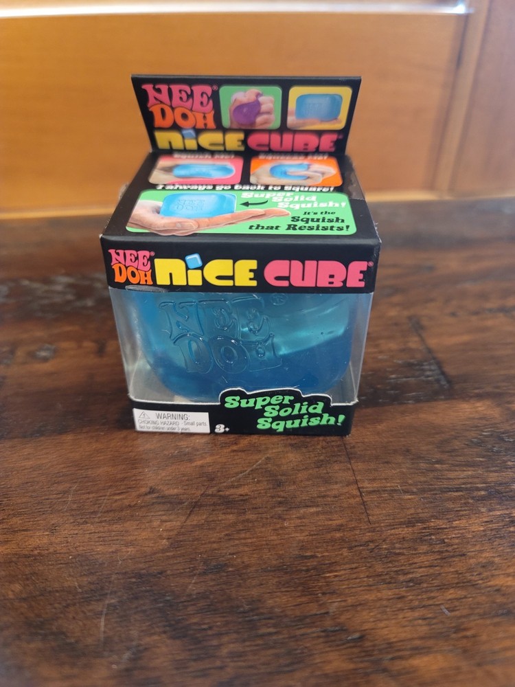 NeeDoh Nee Doh Nice Cube Blue Super Solid Squish - squishy