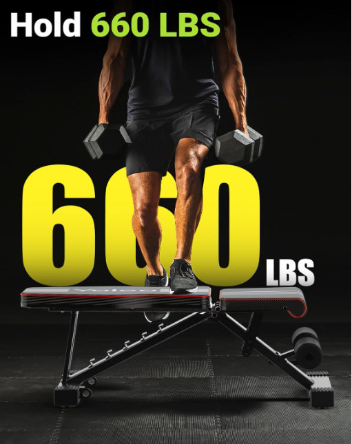 Foldable Adjustable Weight Bench for Full Body Workout