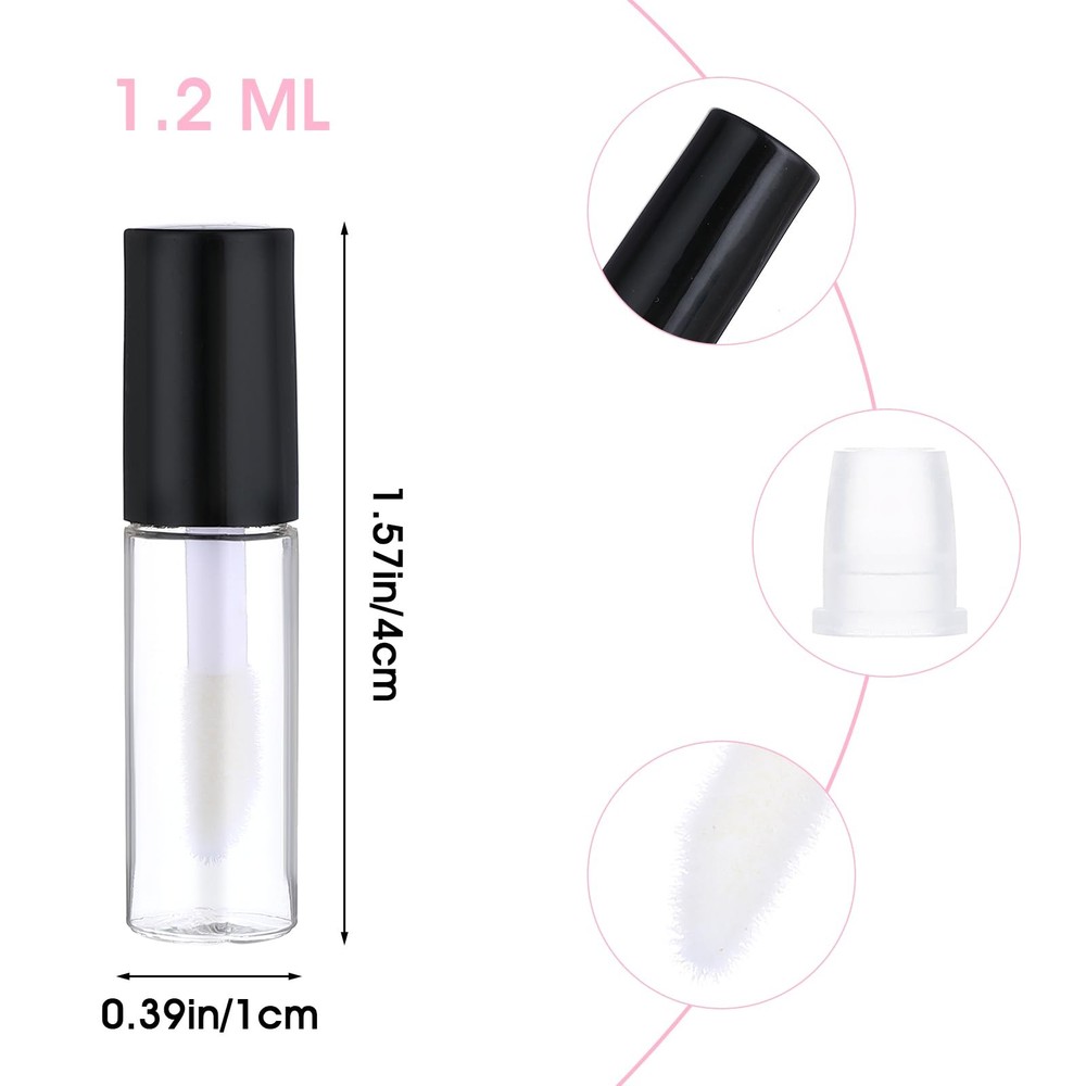 100Pcs Mini Lip Gloss Tubes â€“ Refillable Empty Lip Balm Containers for DIY ...
