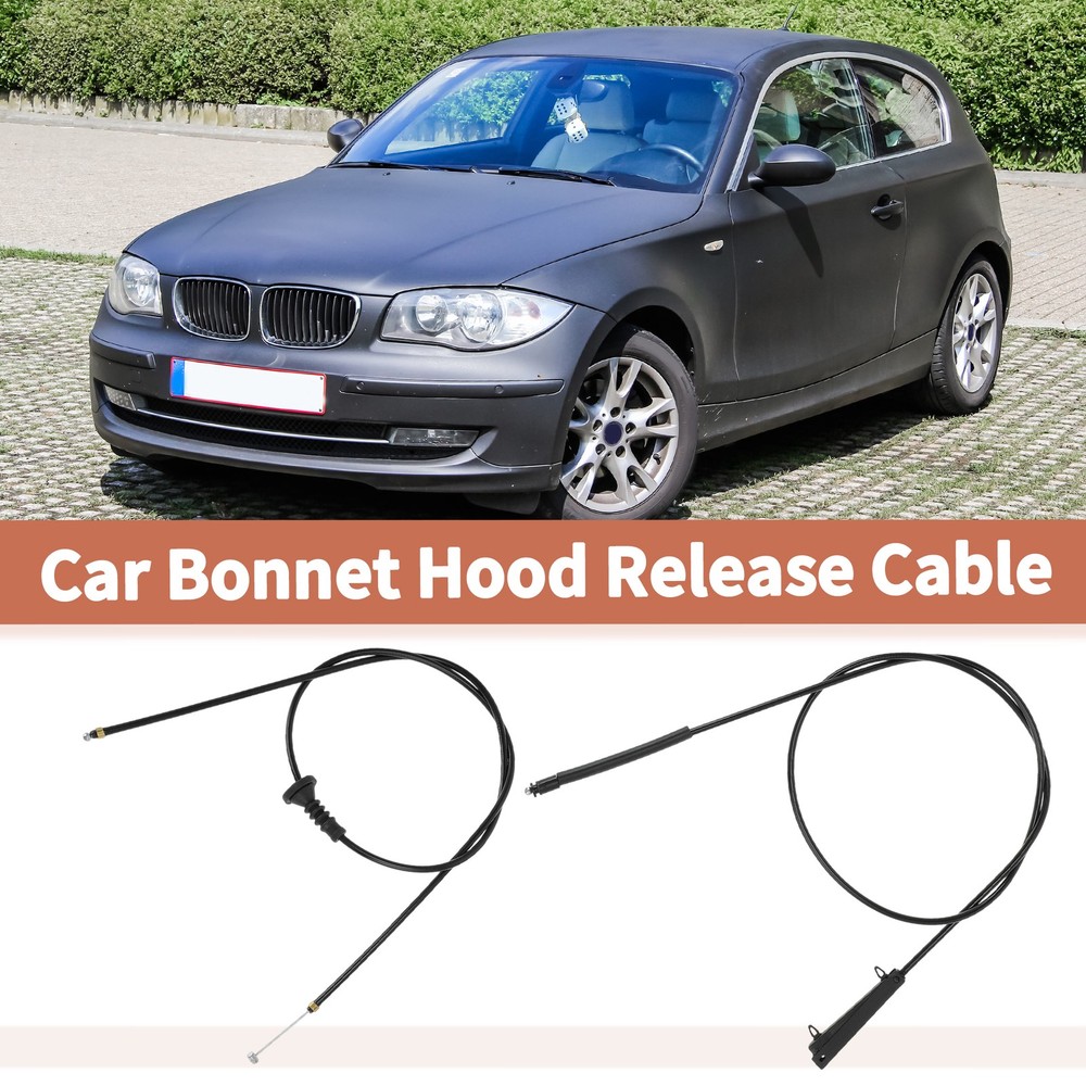 2Pcs No.51237184603 For 1 Series E81 E82 E87 E88 Front Bonnet Lock Release Cable