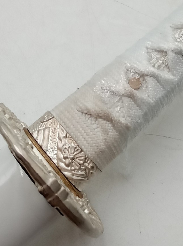White Samurai Japanese Sword Hand Forged Light Rust