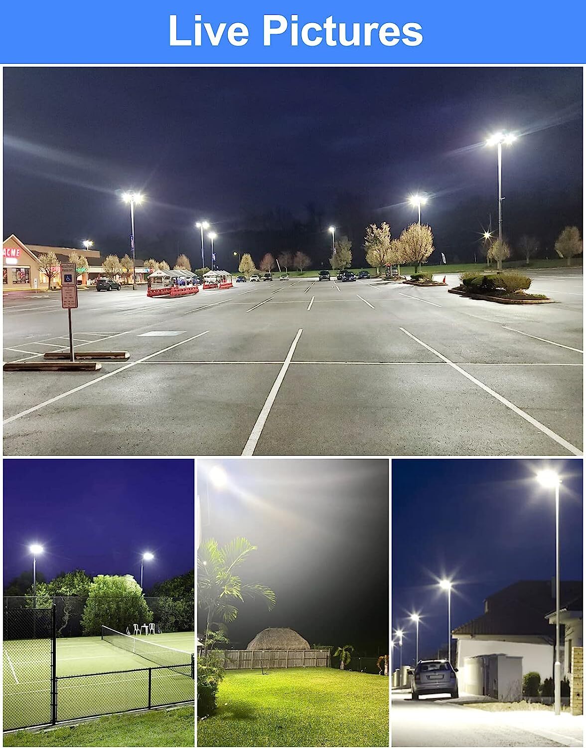400W LED Shoebox Pole Light Commercial Parking Lot Street Outdoor Lighting 5000K