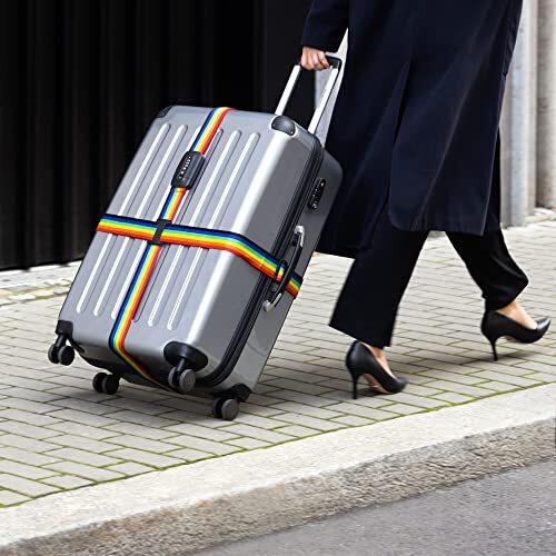 TSA Luggage Strap - Secure Adjustable Strap for Suitcases with Multicolor
