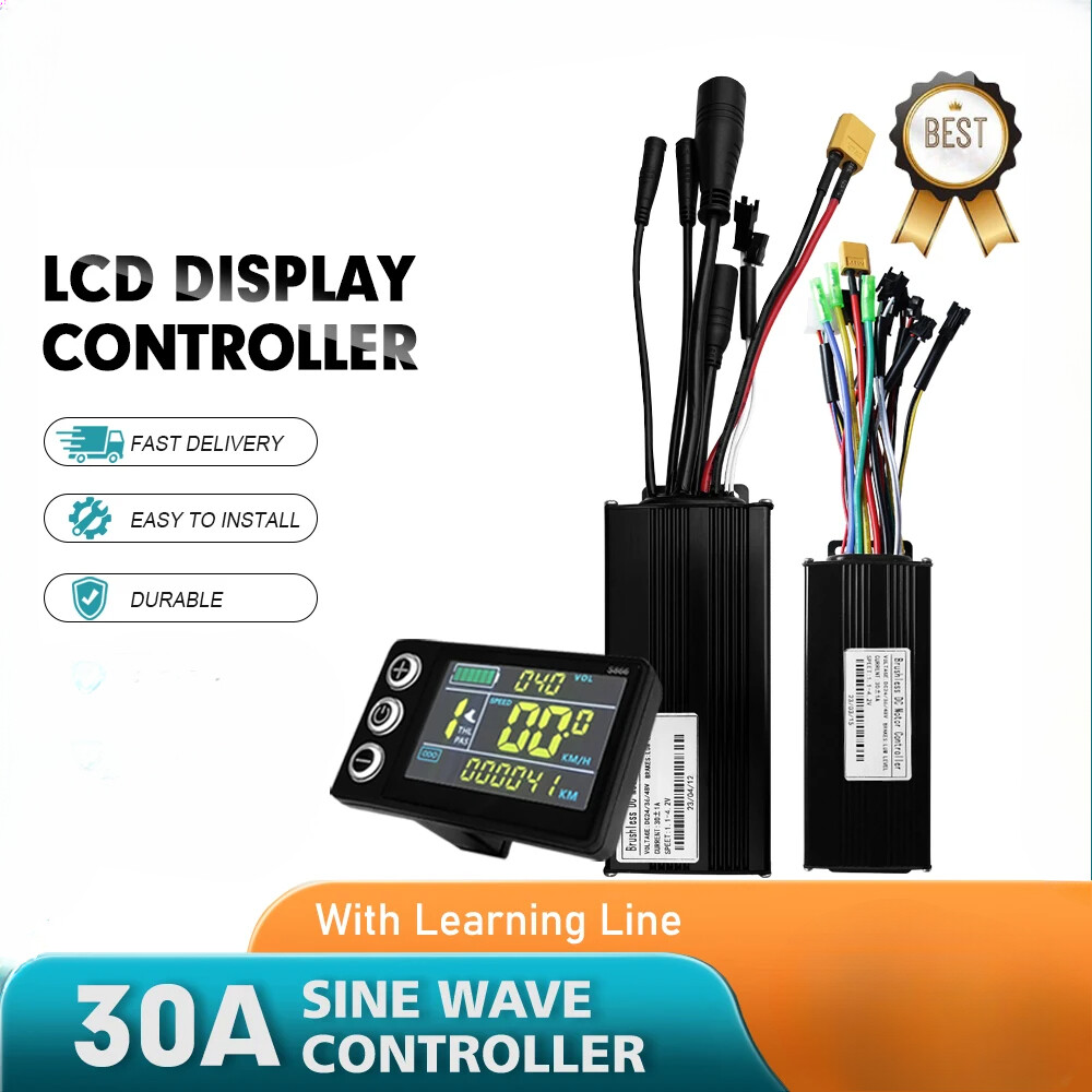 36V 48V 30A Three-Mode Sine Wave E-bike Controller SM/WP Plug with LCD Display