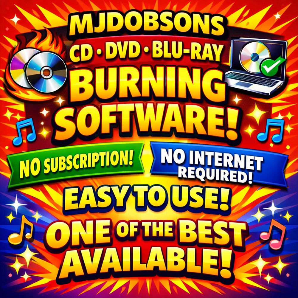 Disc Burner Software Suite – CD DVD NO INTERNET OR SUBSCRIPTION REQUIRED