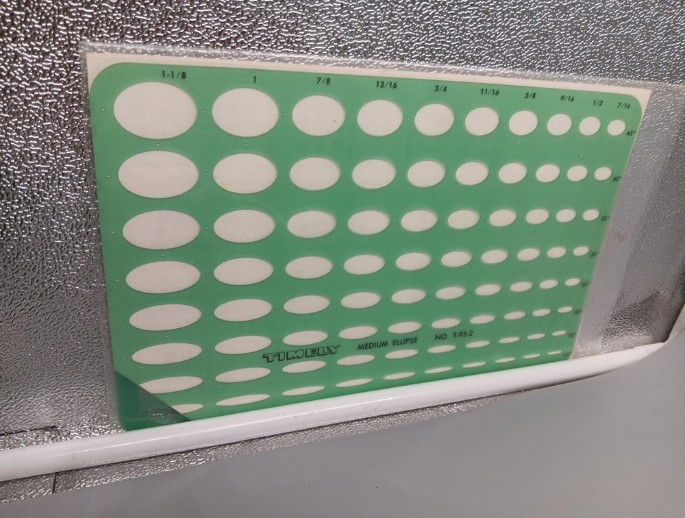 Timely No T-95-1 & 2 Medium Ellipse Circle Drafting Engineer Templates Drawing