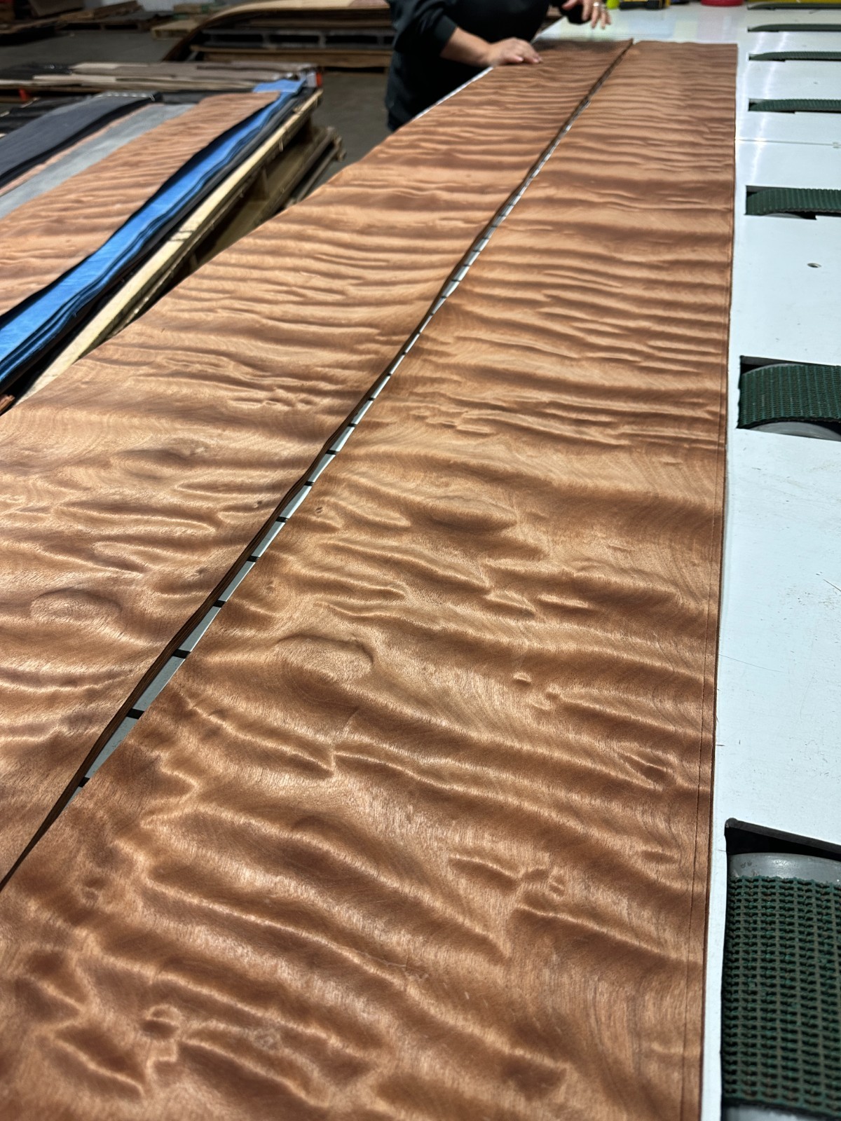 Pommele Sapele Raw Wood Veneer 2 sheets 108'' x 11'' 319Q