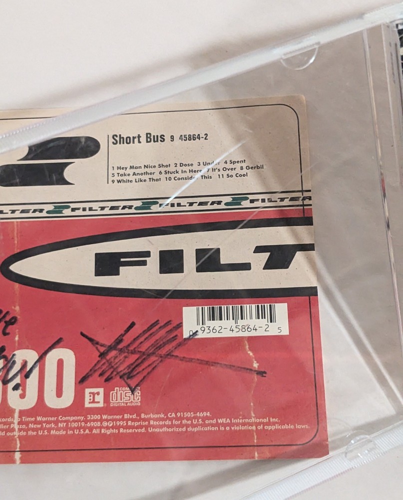 Filter RICHARD PATRICK signed compact disc SHORT BUS CD Autograph coa
