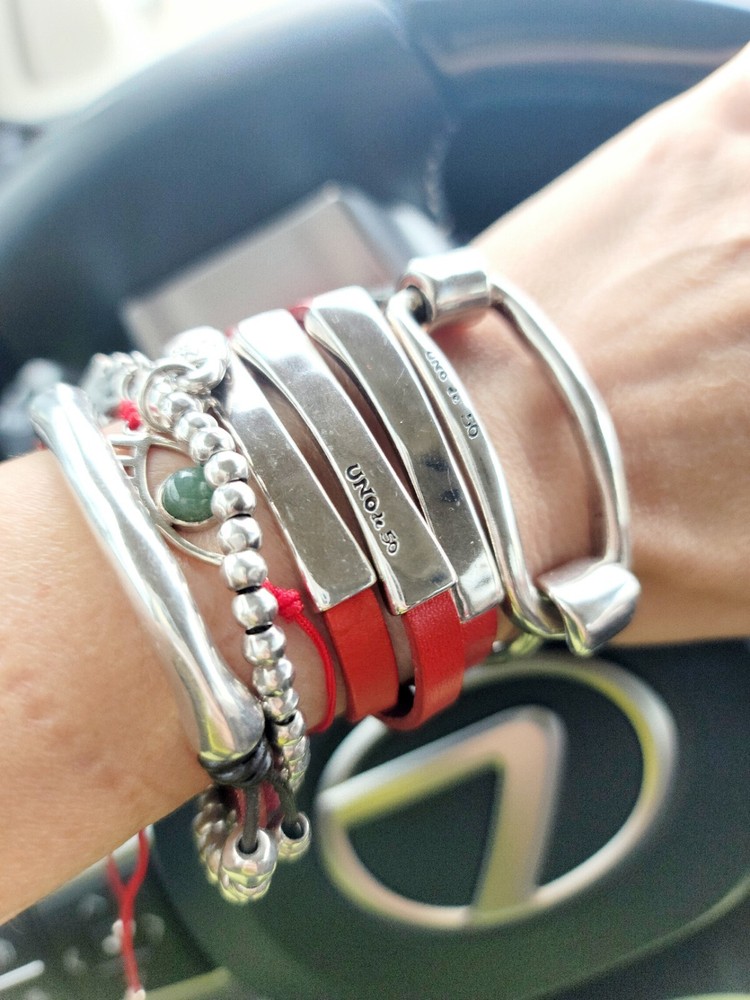 Unode50 Wraparound Red Leather Bracelet 100%Spain