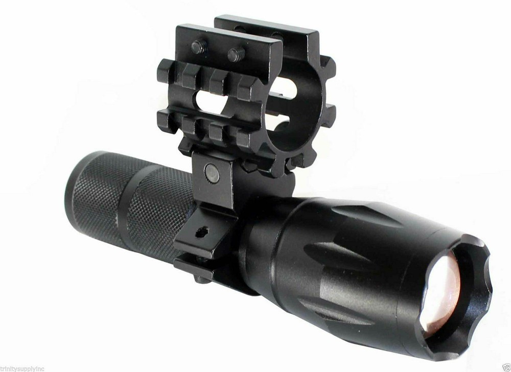 Trinity 1000 lumen flashlight with mount adapter compatible with mossberg 500 12