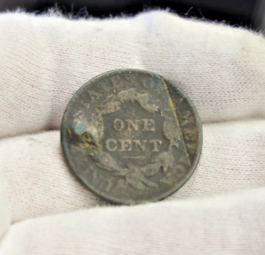 1830's US Large Cent 1c Cull Damage Dented Date Worn