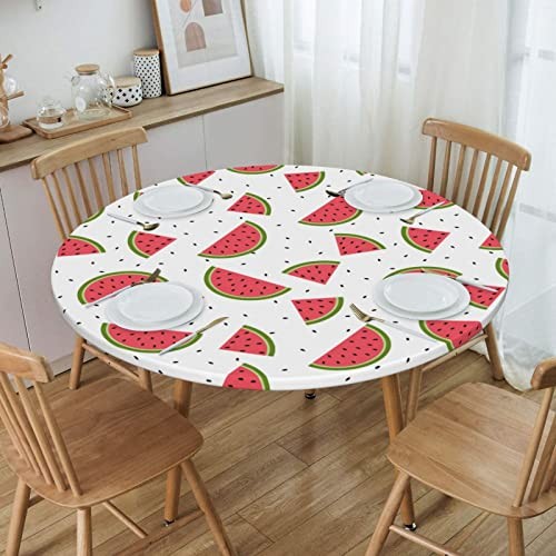 Elastic Edged Tablecloth - Elastic Fitting Round Table 58" (Round) Watermelon