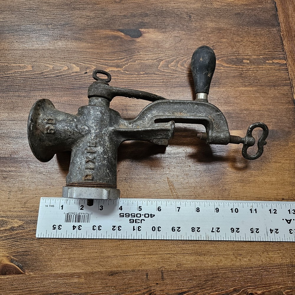 Vintage Dixie Meat Grinder Counter Mounted 5D