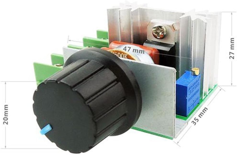 Compact 2000W PWM AC Motor Speed Control Module - Voltage Adjustable 50-220V