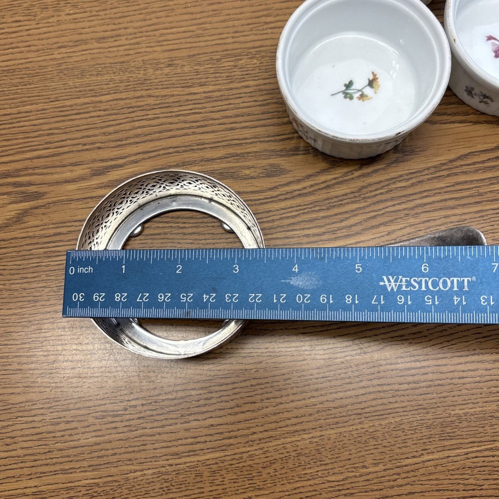 Antique 6 E.G. Webster & Son 1900s Silver Plate Ramkin Springer Austria Holders