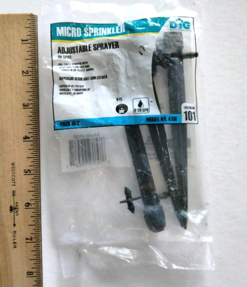8 Pk Dig Micro Sprinkler Adjustable Sprayer Model 410B 3/Pack + Rainbird Nozzle
