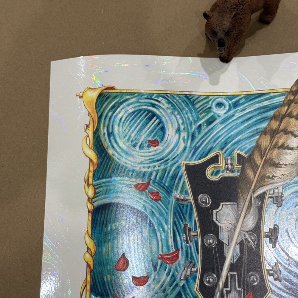 AJ Masthay 300 Years Bob Weir Tribute Poster White Swirl Foil Variant #21/100