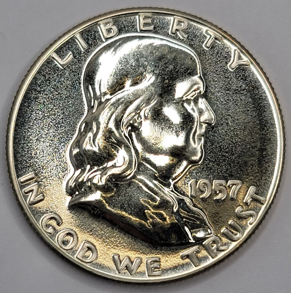 1957 Gem Proof Franklin Half Dollar 90% Silver