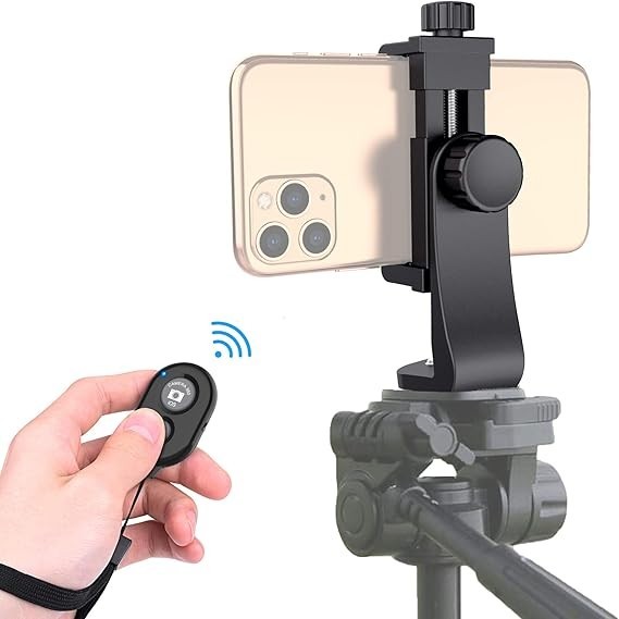 Phone Tripod Mount Adapter with Ｗireless Camera Remote