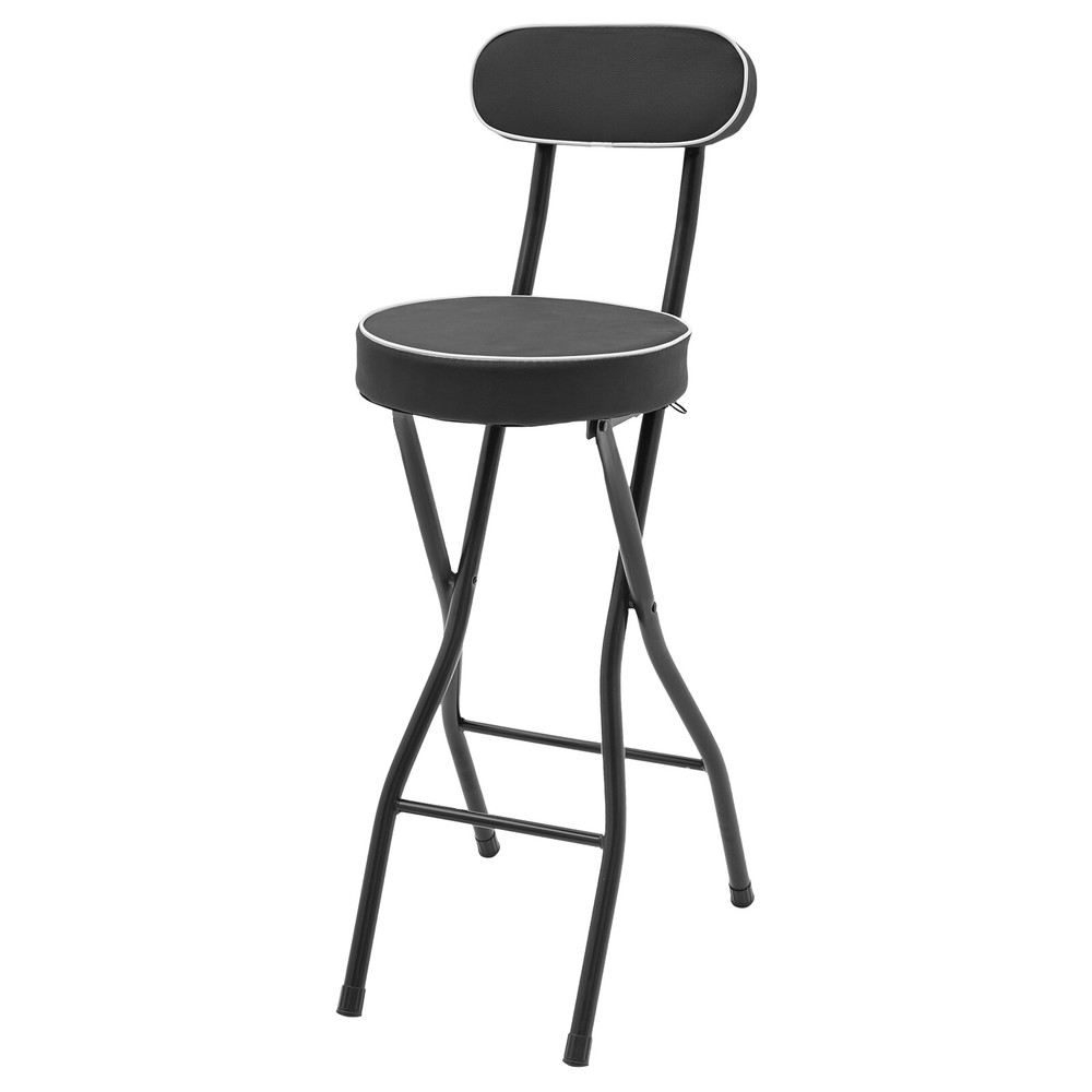 2Pcs Bar Stools Folding Stool Modern Adjustable Height Stools with Back