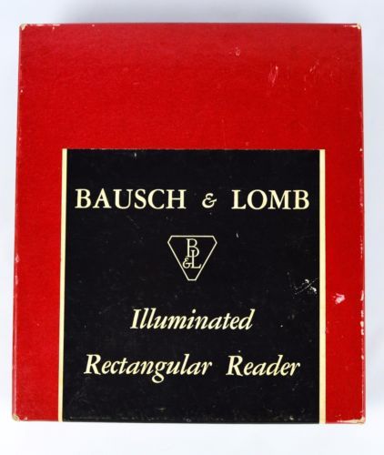 Vintage  BAUSCH & LOMB ILLUMINATED RECTANGULAR READER MAGNIFIER and original box
