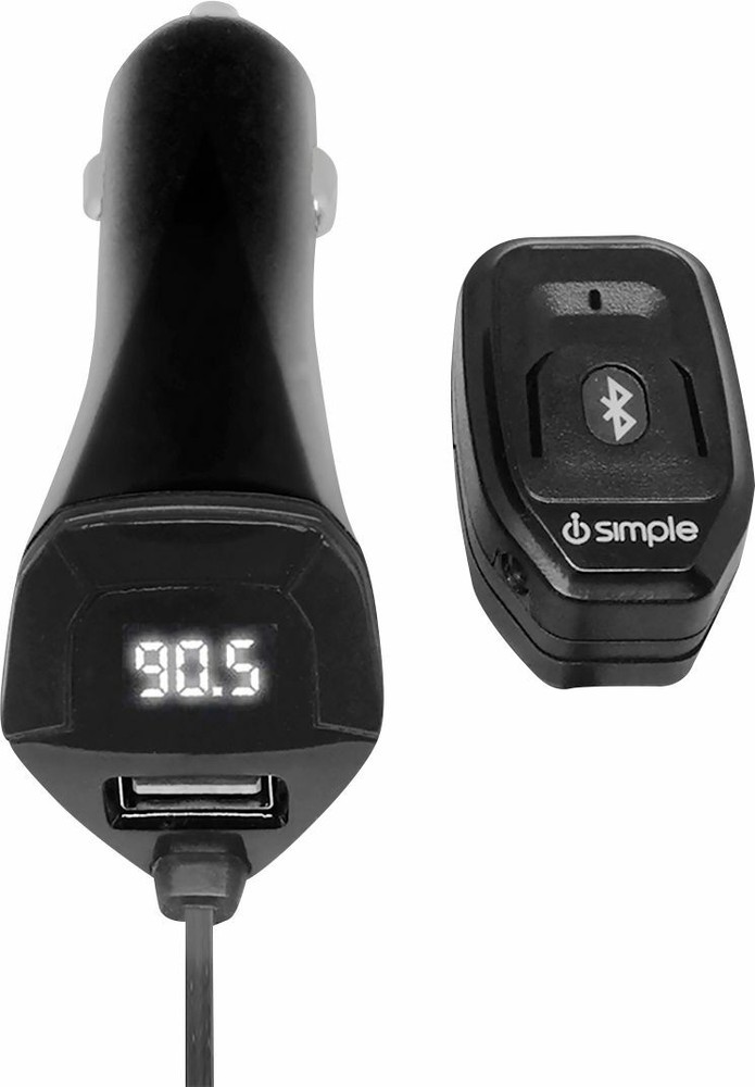 iSimple – Blustream Bluetooth Car Radio FM Transmitter Apple Android – Black