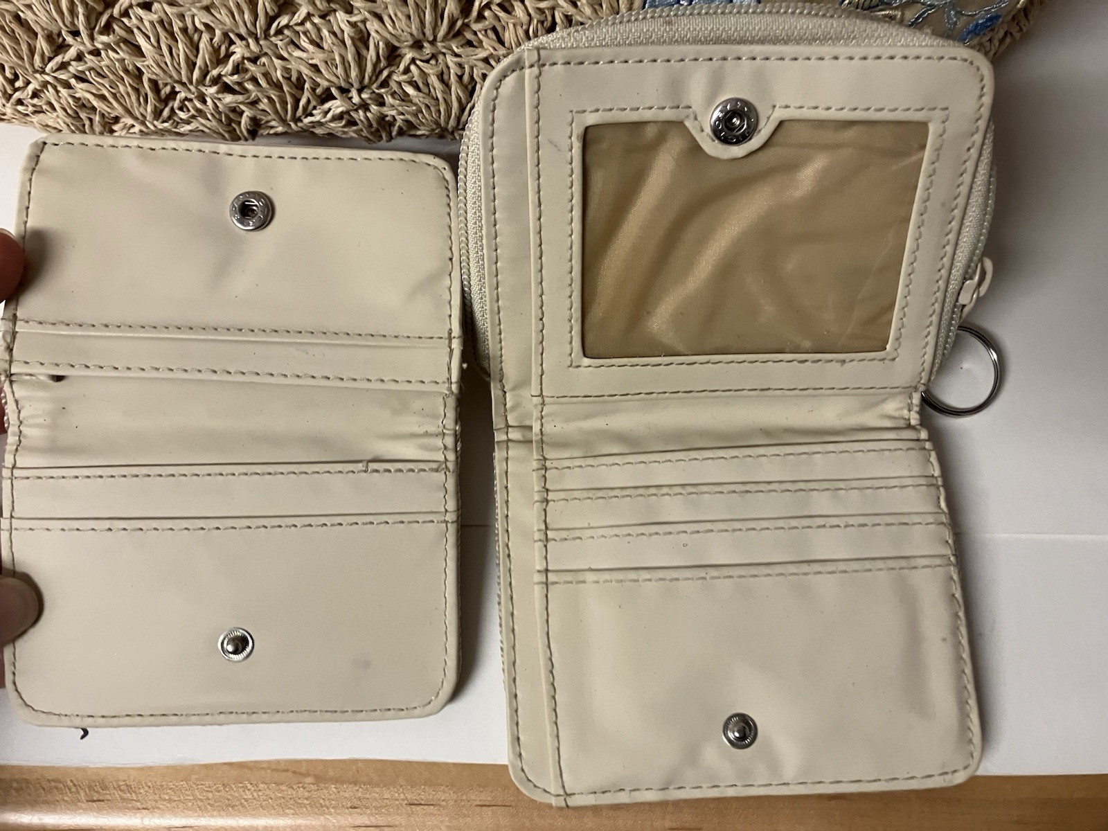 VINTAGE Disney Lady & the Tramp Woven Straw Tote Wallet Card Coin Case Lot EUC