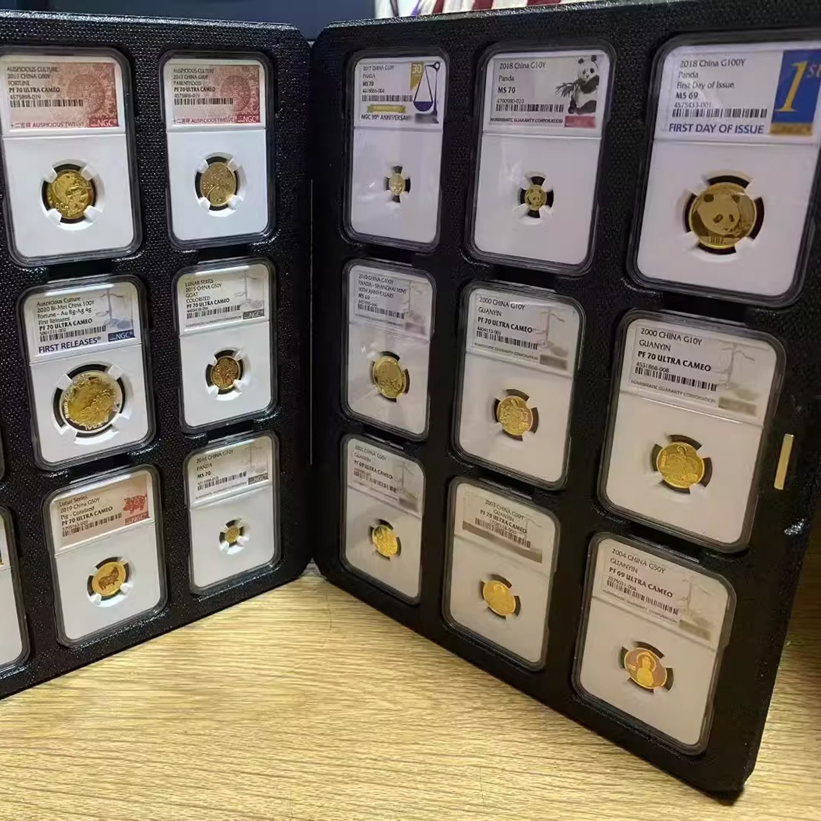 18CT Display Tray Storage Case Box Album Folder for NGC Graded Coin Slab Holder