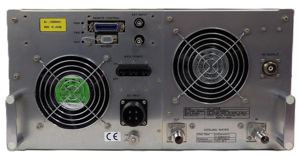 ADTEC Plasma Technology AX-3000III 3000W RF Plasma Generator Untested Surplus