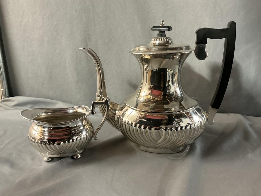MCM Leonard Silver Plated Coffee Pot W Creamer