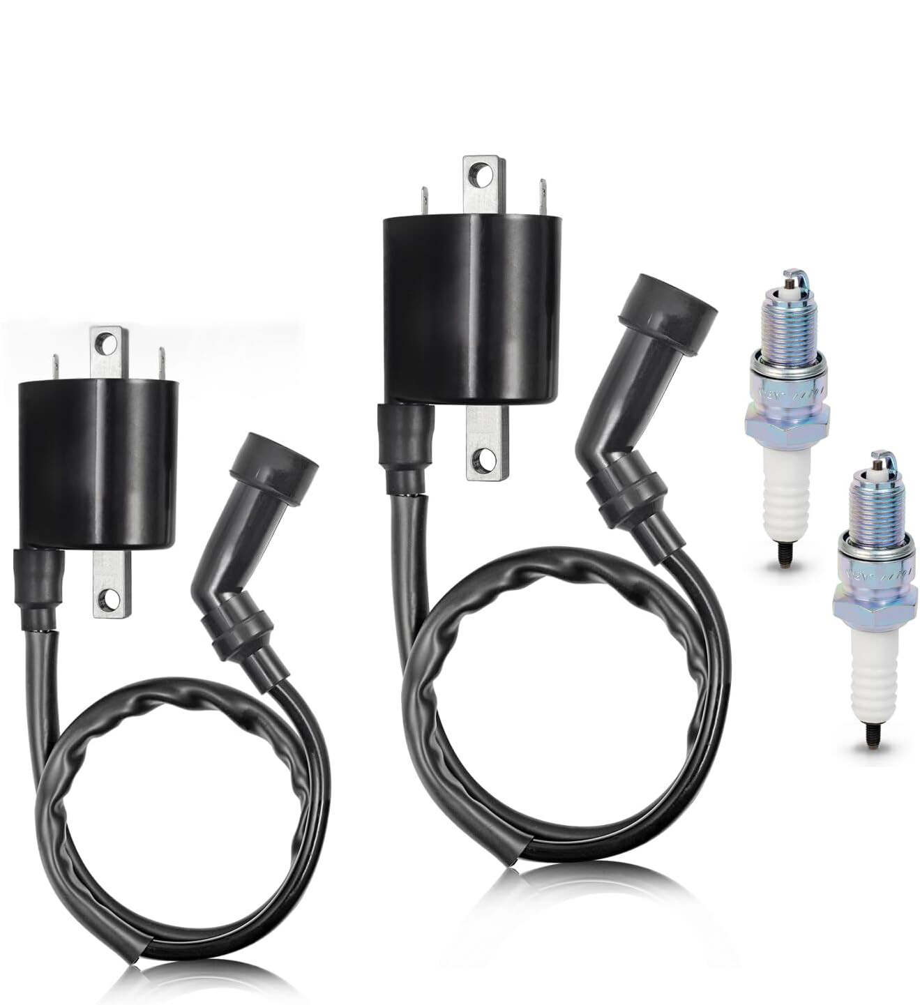 Ignition Coil Pack Spark plug W Cap For Yamaha V Star 1100 XVS1100 1999-2009 R+L