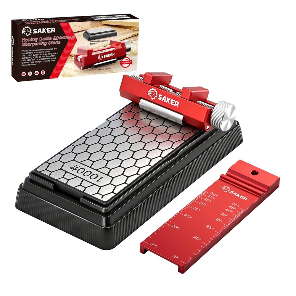Saker Digital Angle Rule & Sharpening Guide - Precision one size, Red