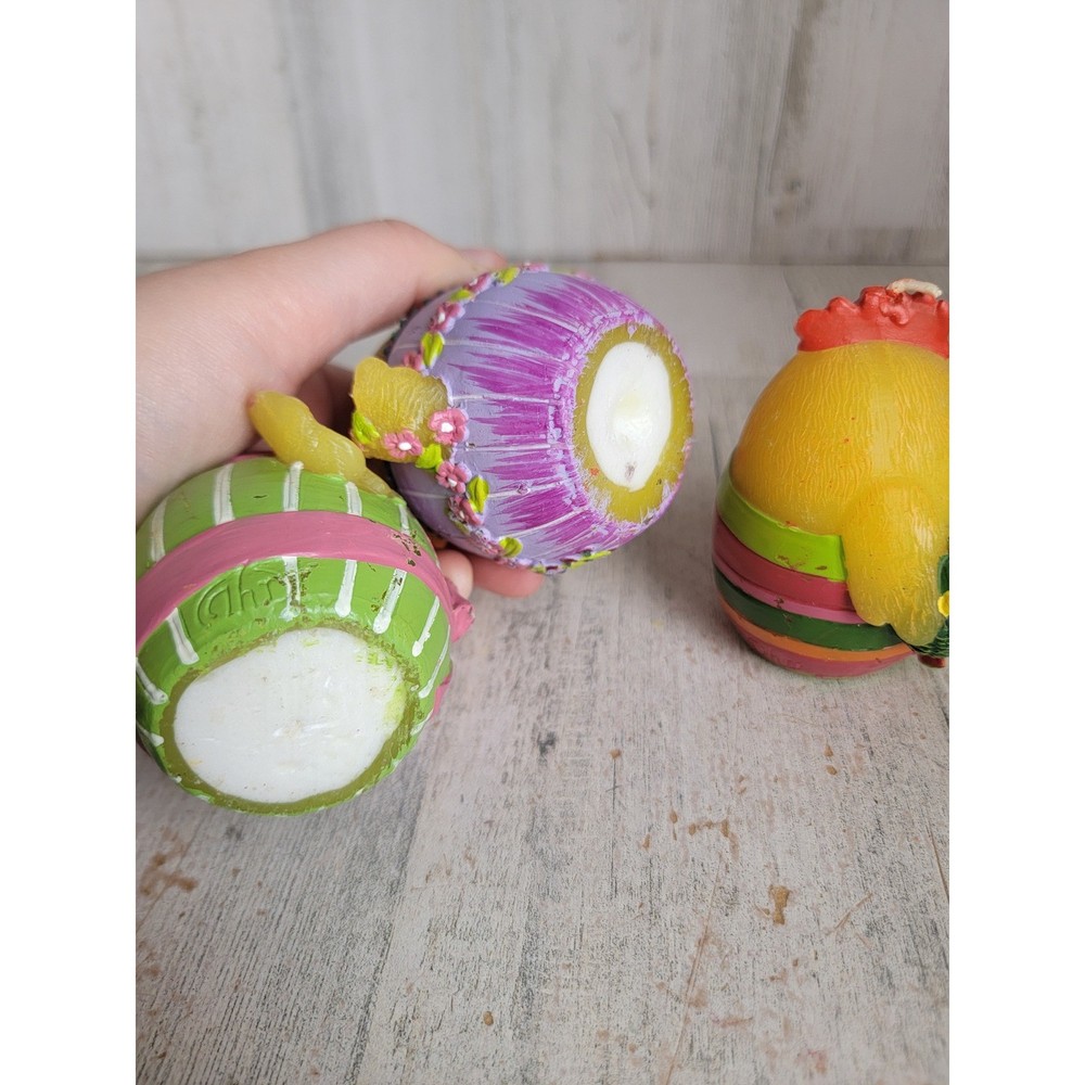 Easter chicken candle set egg spring unique set home decor accessory
