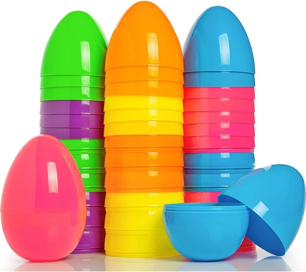 48 PCS Fillable Easter Eggs, Colorful Easter Eggs Empty, Bulk 2.3" Plastic Brigh