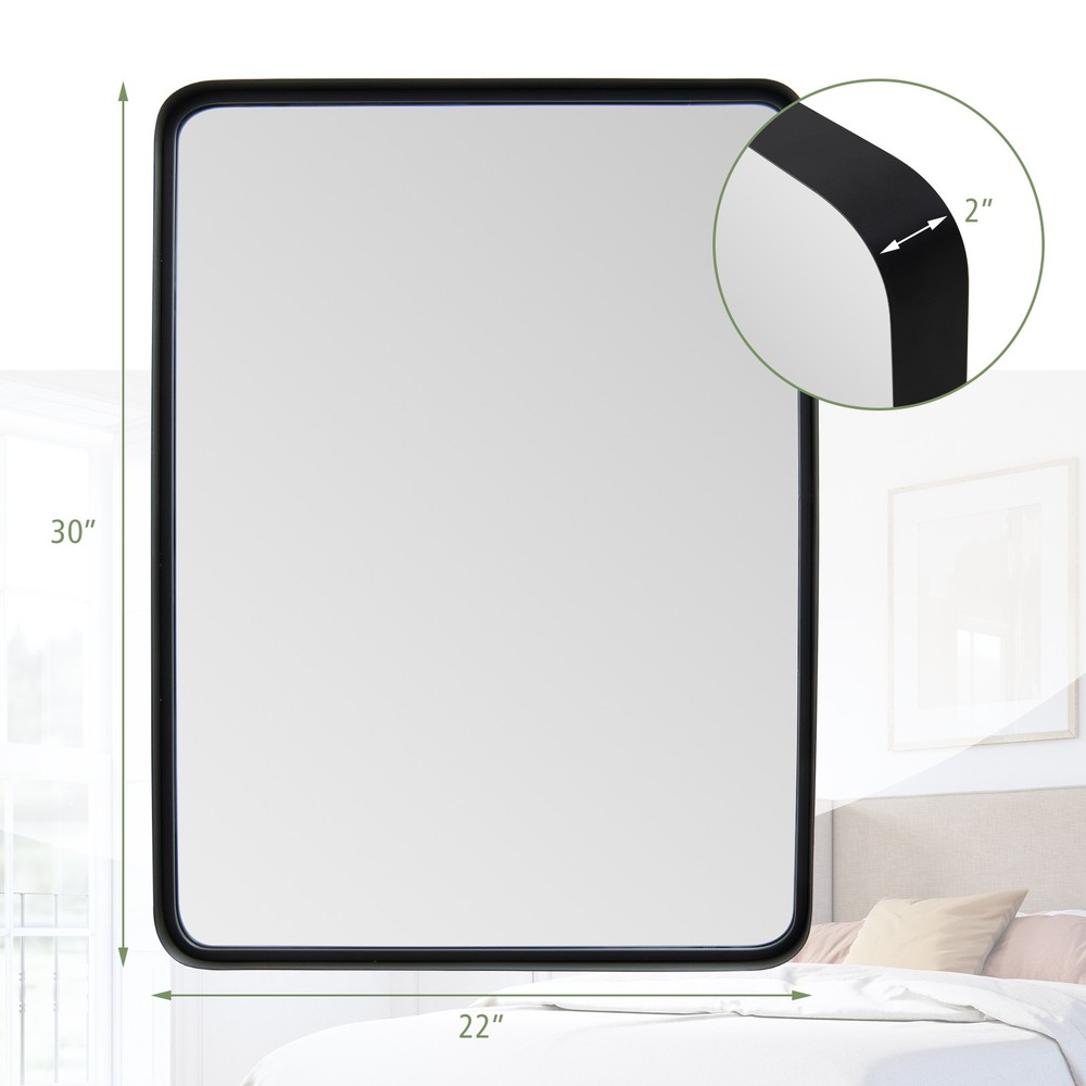 30"X22" Wall Mount Bathroom Mirror Rectangular Vanity Mirror Vertical Horizontal