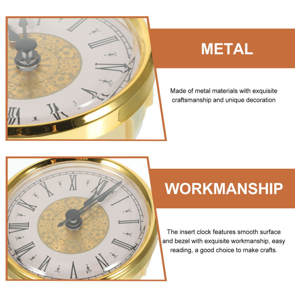 Miniature Clock Mechanism Replacement Insert with Movement Face