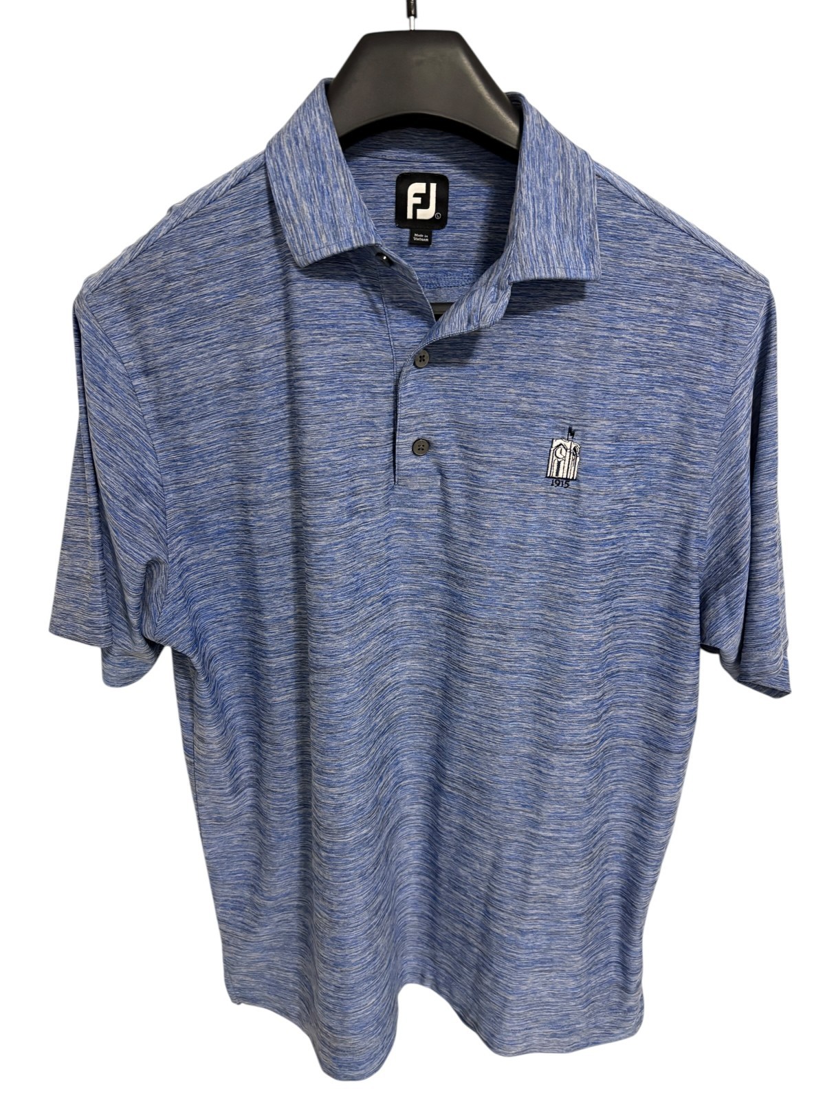 FootJoy Polo Golf Shirt Solid Print Performance Stretch Size Large Logo