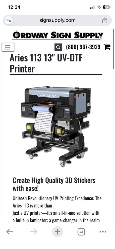 Aries 113 13 UV-DTF Printer