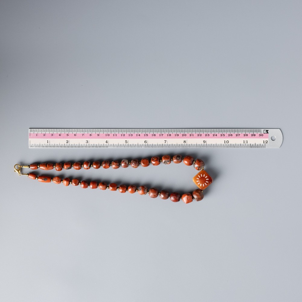 Ancient Bronze Age Jasper Bead Necklace