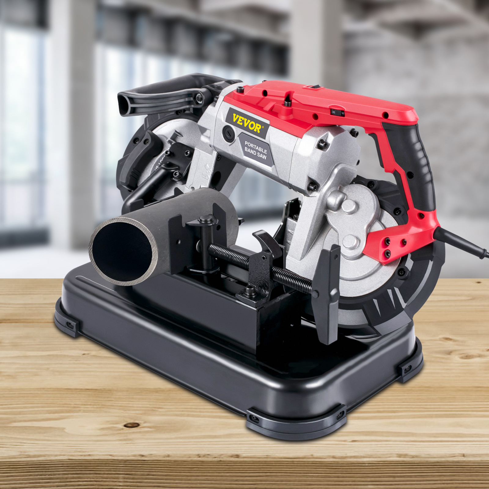 VEVOR Portable Band Saw Variable-Speed 110V Deep Cut 10-Amp Motor w/ Alloy Base