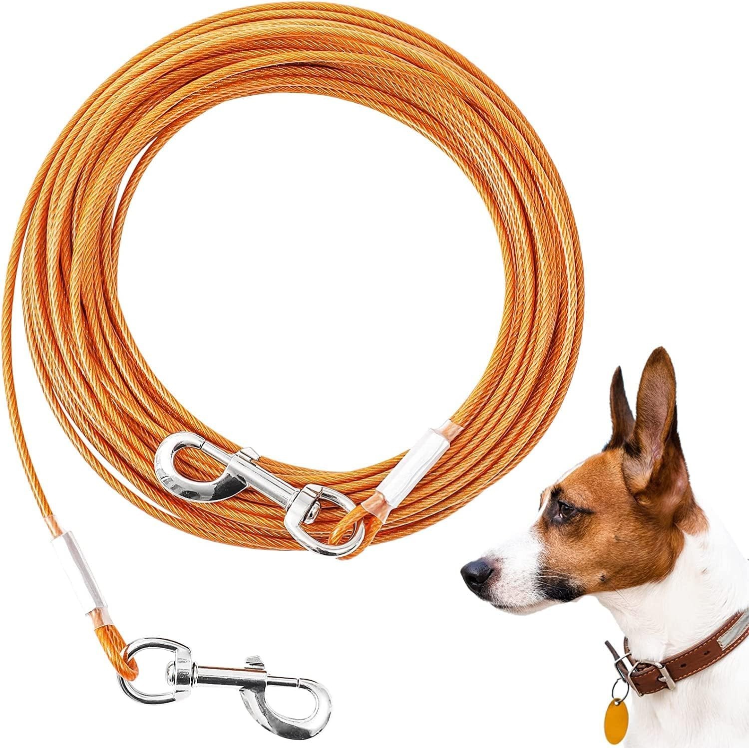 50ft Heavy Duty Dog Tie Out Cable for Large Dogs Up to 125lbs Yard Tether Line