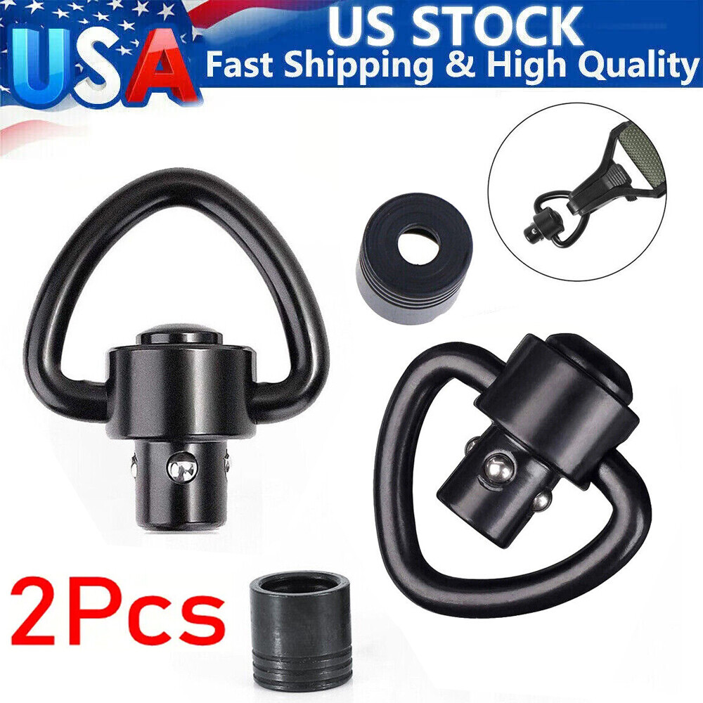 2Pcs 1 Inch Tactical Quick Detach Sling Swivel Mount QD Push Button Loop Adapter