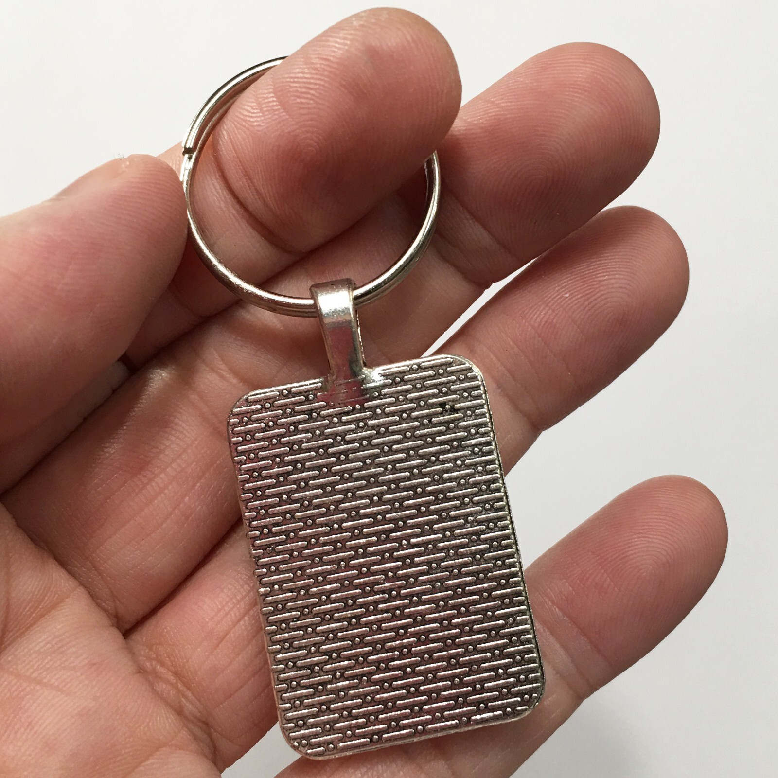 Vintage 1950's CHROME colored Cadillac Badge Trunk Emblem Rectangle Keychain