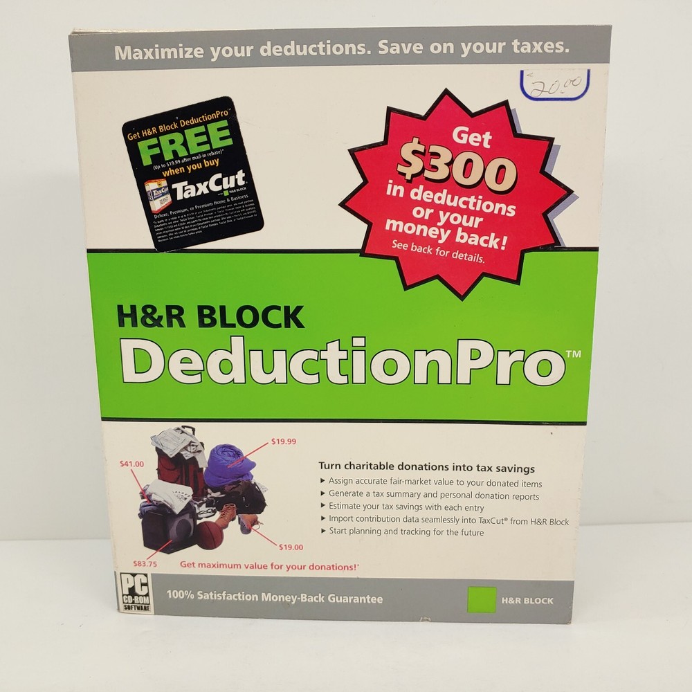 Vintage H&R Block Deduction Pro PC 2003 Software Program New