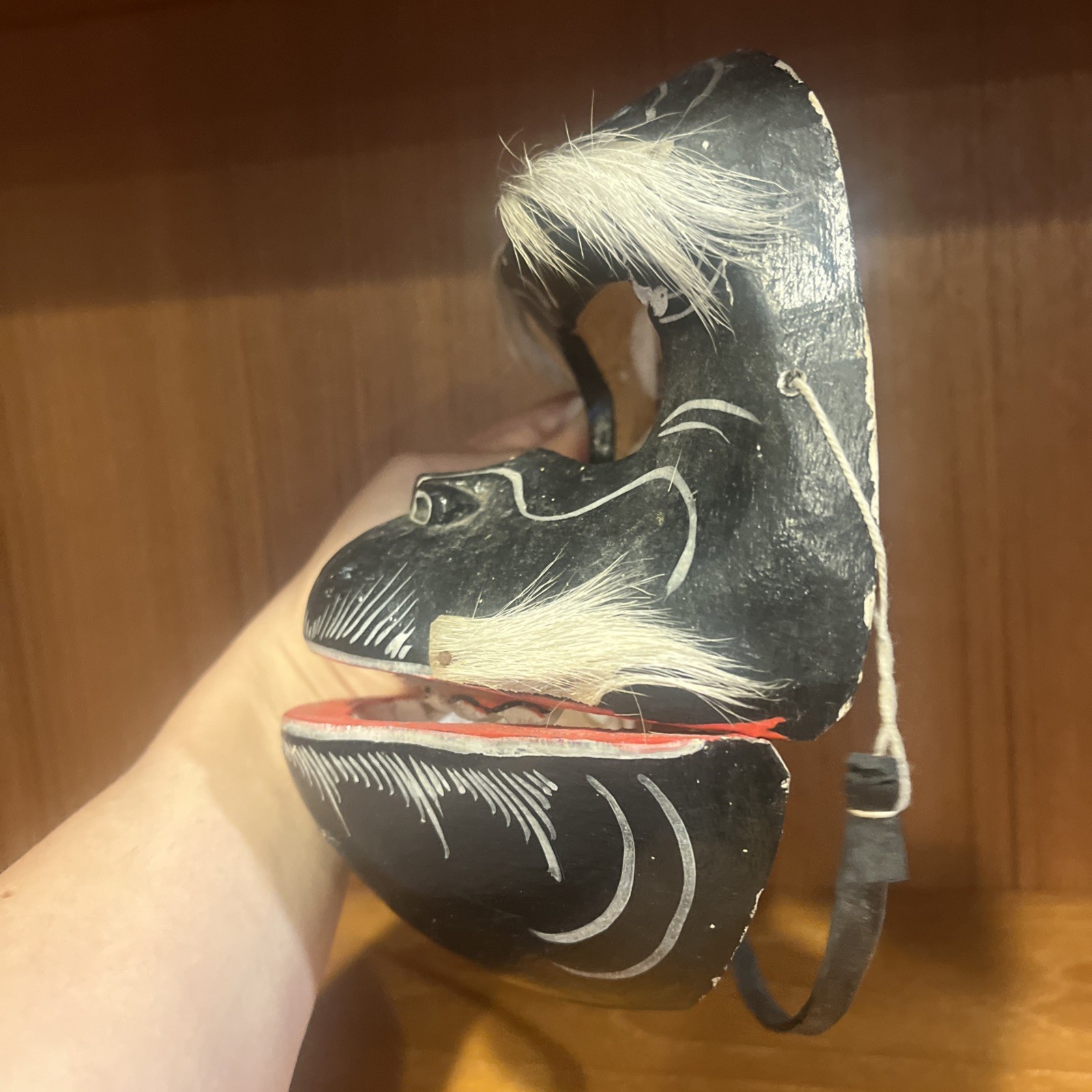 Vintage Hand Carved Hand Painted Articulated Gorilla Wood Mask