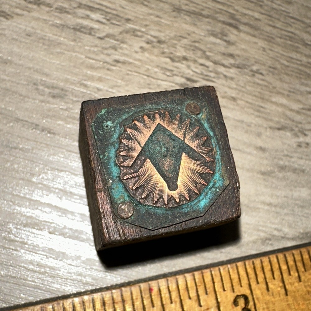 Printing Block “ Masonic Image “ Copper Face