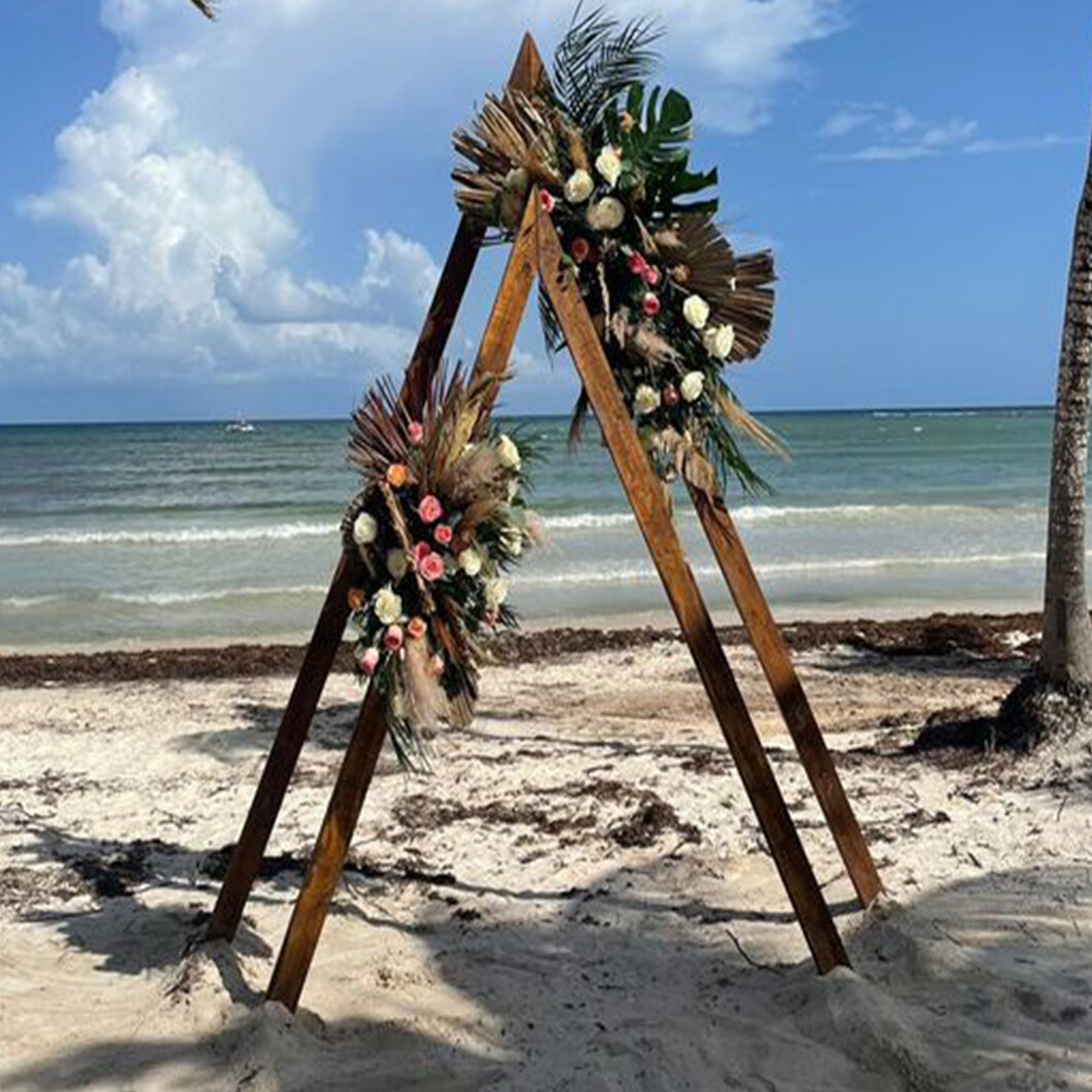 2PCS Nesting Triangle Wood Wedding Arches Arbor Floral Archway Backdrop Stand US